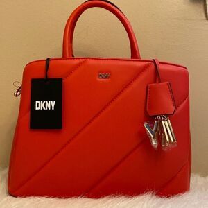 NWT DKNY Paige Md Satchel Crossbody Bag - Red - Valentine's Day
